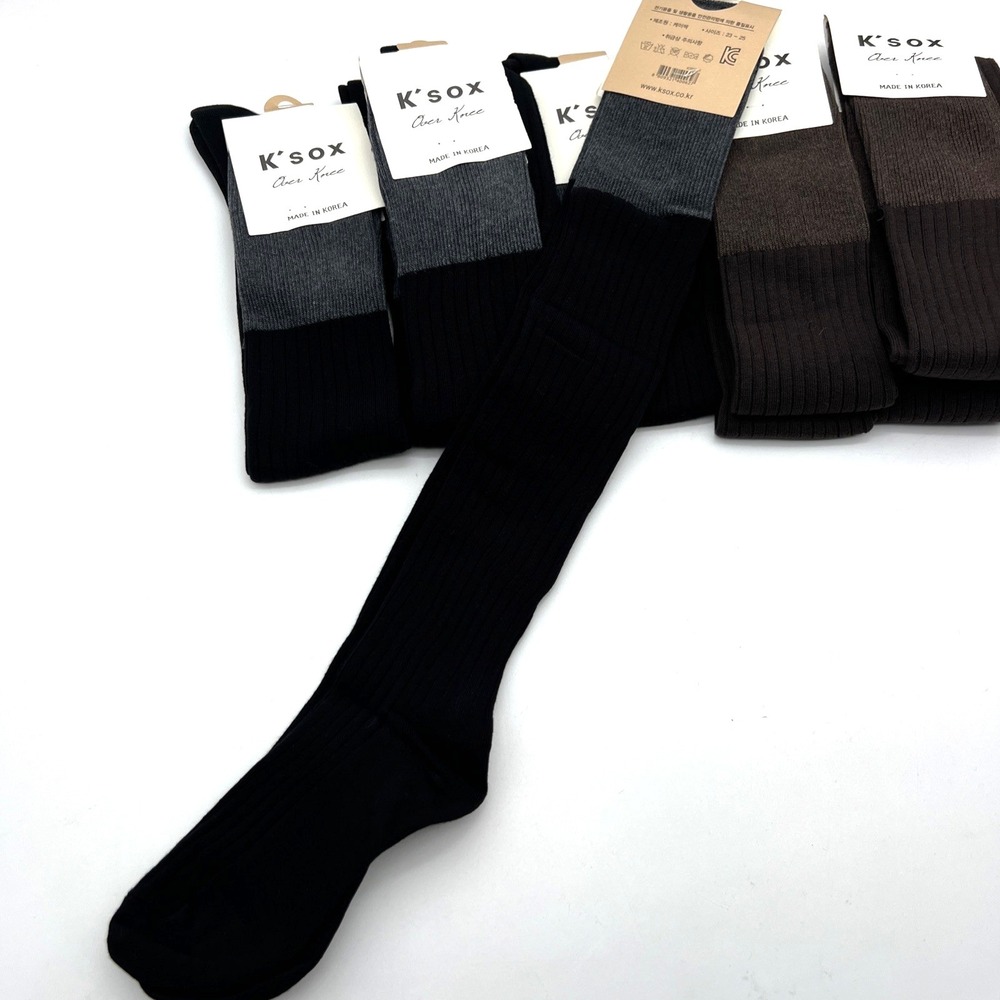 Lot of 7 Korea K'sox Over Knee High Socks Ribbed Warm Cozy Style Women Girls